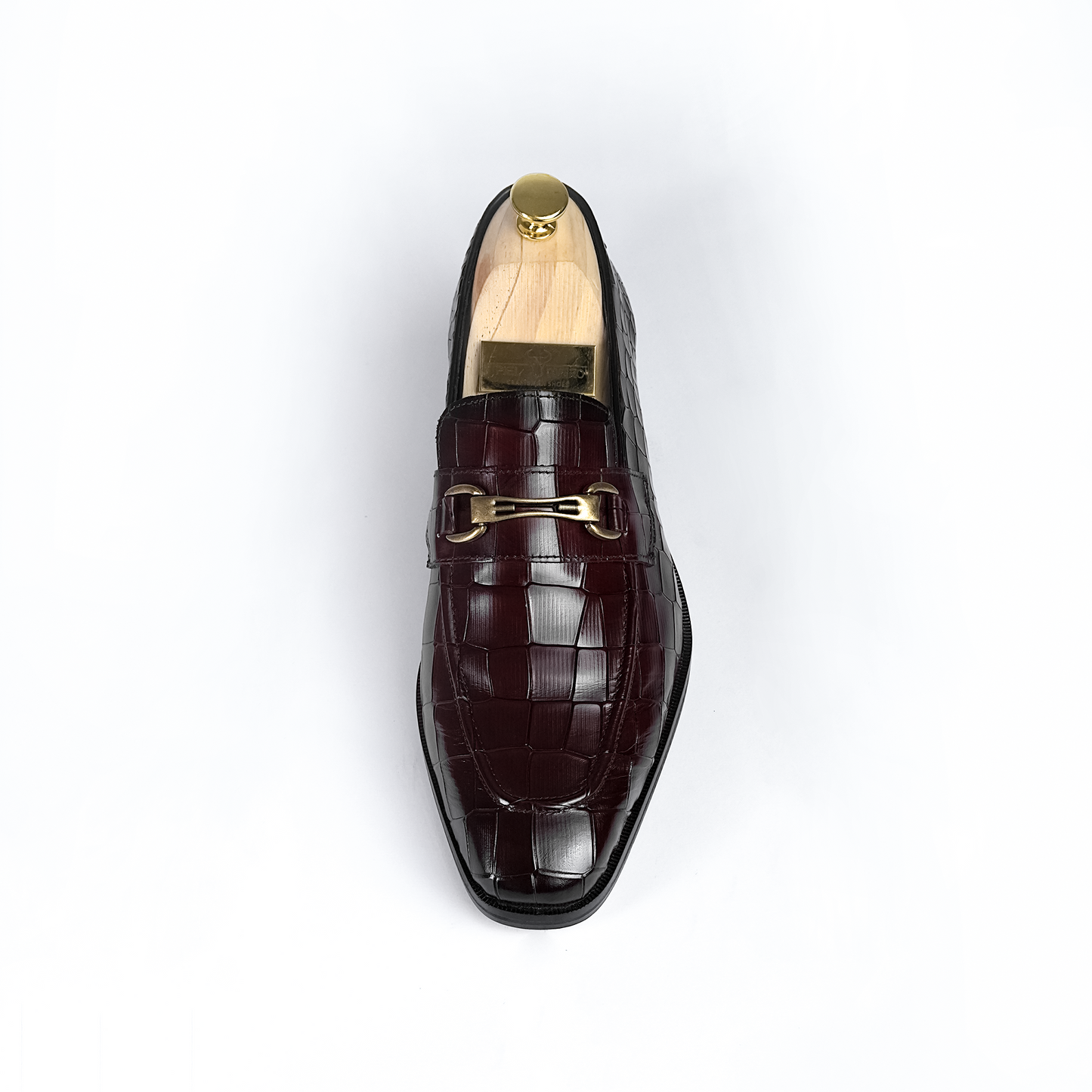 Piel Cuero Men's Croc-Embossed Genuine Leather Loafers - Handcrafted Luxury Cherry