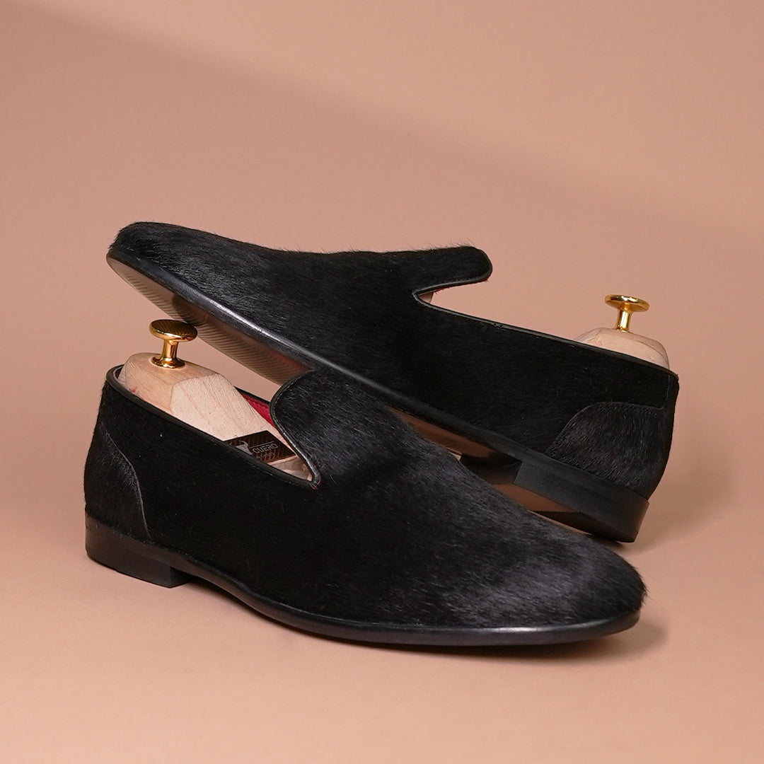 Handcrafted Black Leather Loafers