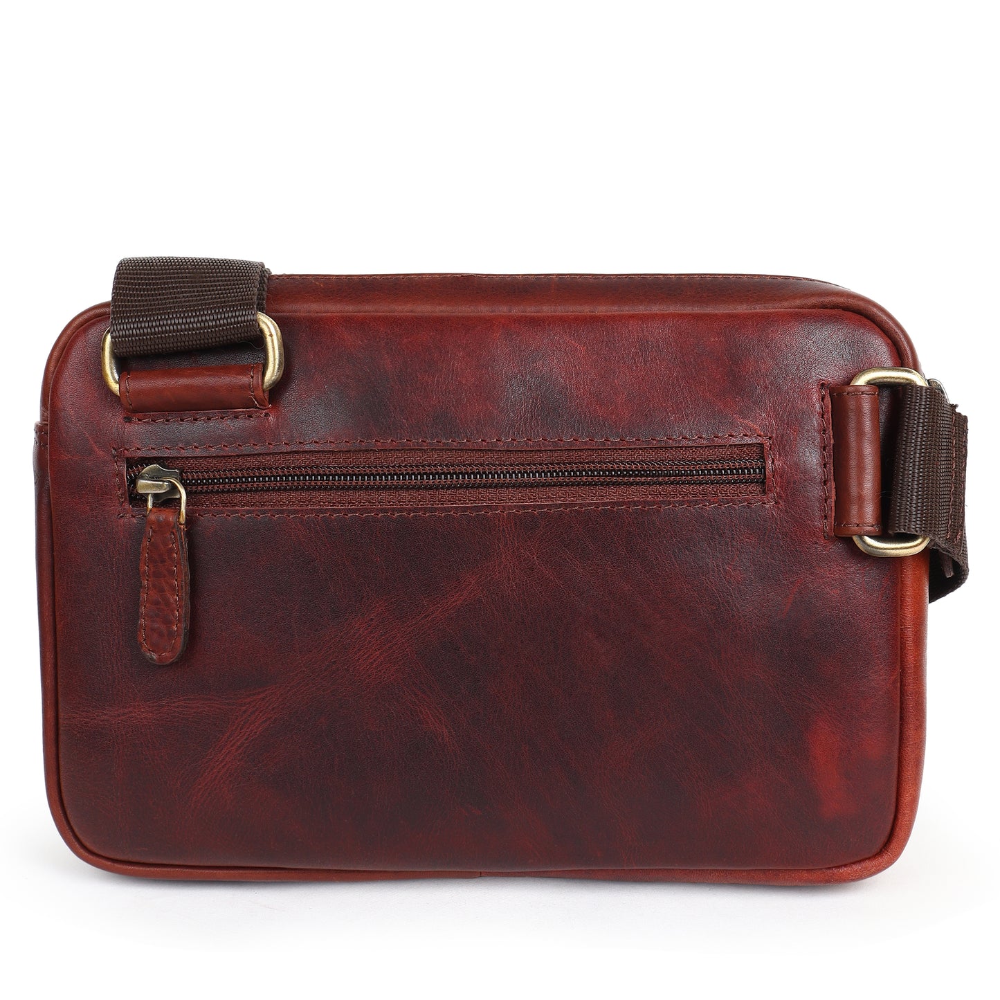 Piel Cuero Brown Mild Cross Body Bag in Oil Pull‑Up Leather