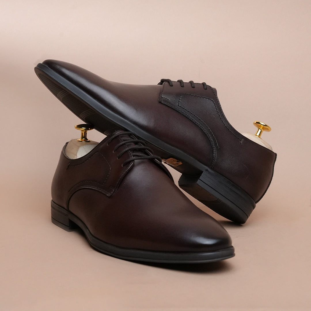 Men’s Leather Oxford Shoes – Classic Plain Toe Formal Style