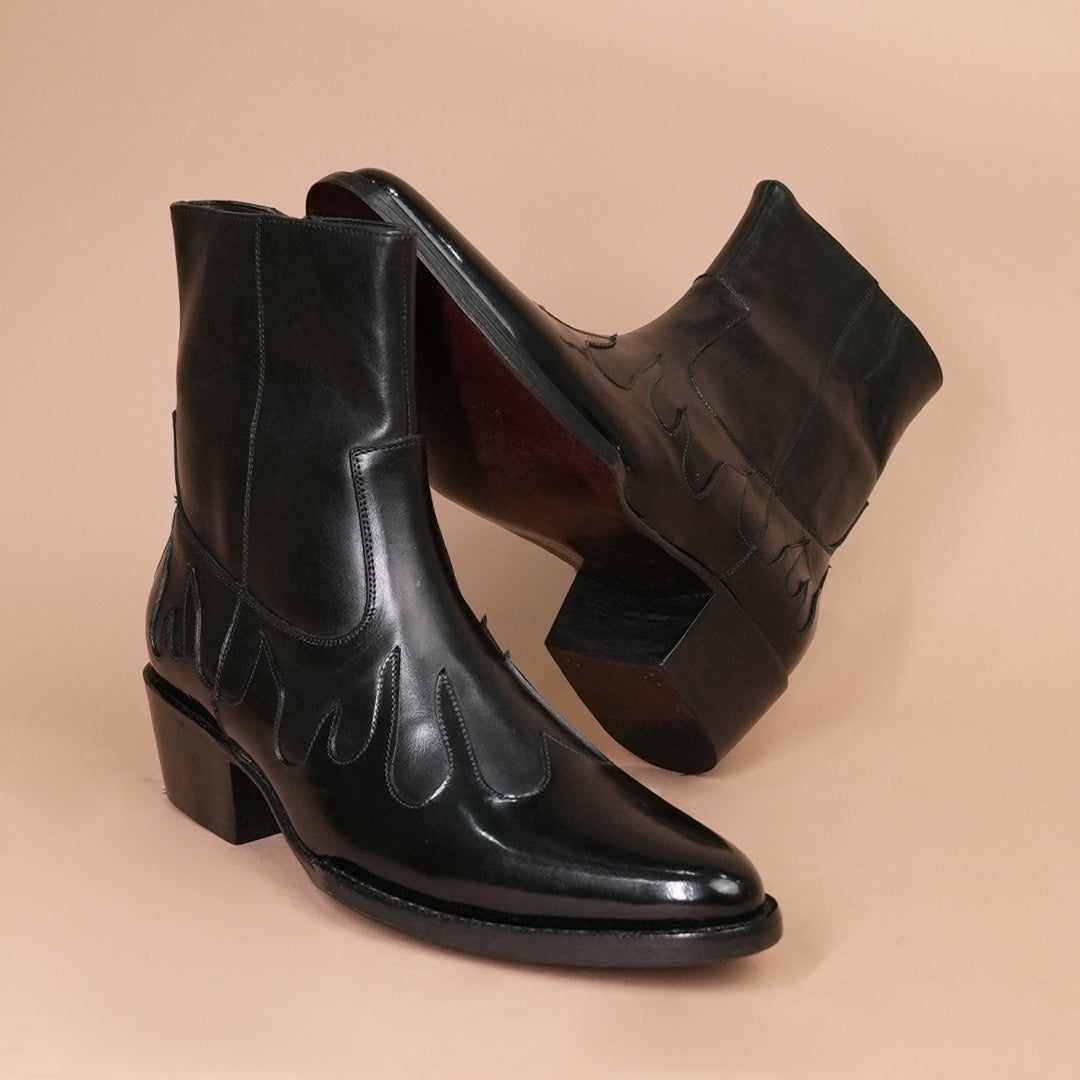 Premium Black Leather Chelsea Boots