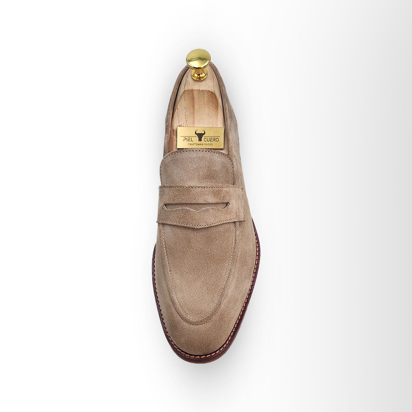 Handmade Genuine Leather Light Brown Loafer Shoes for Men | Piel Cuero