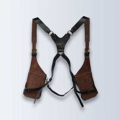 Handcrafted Leather Shoulder Harness Utility Bag by Piel Cuero Brown
