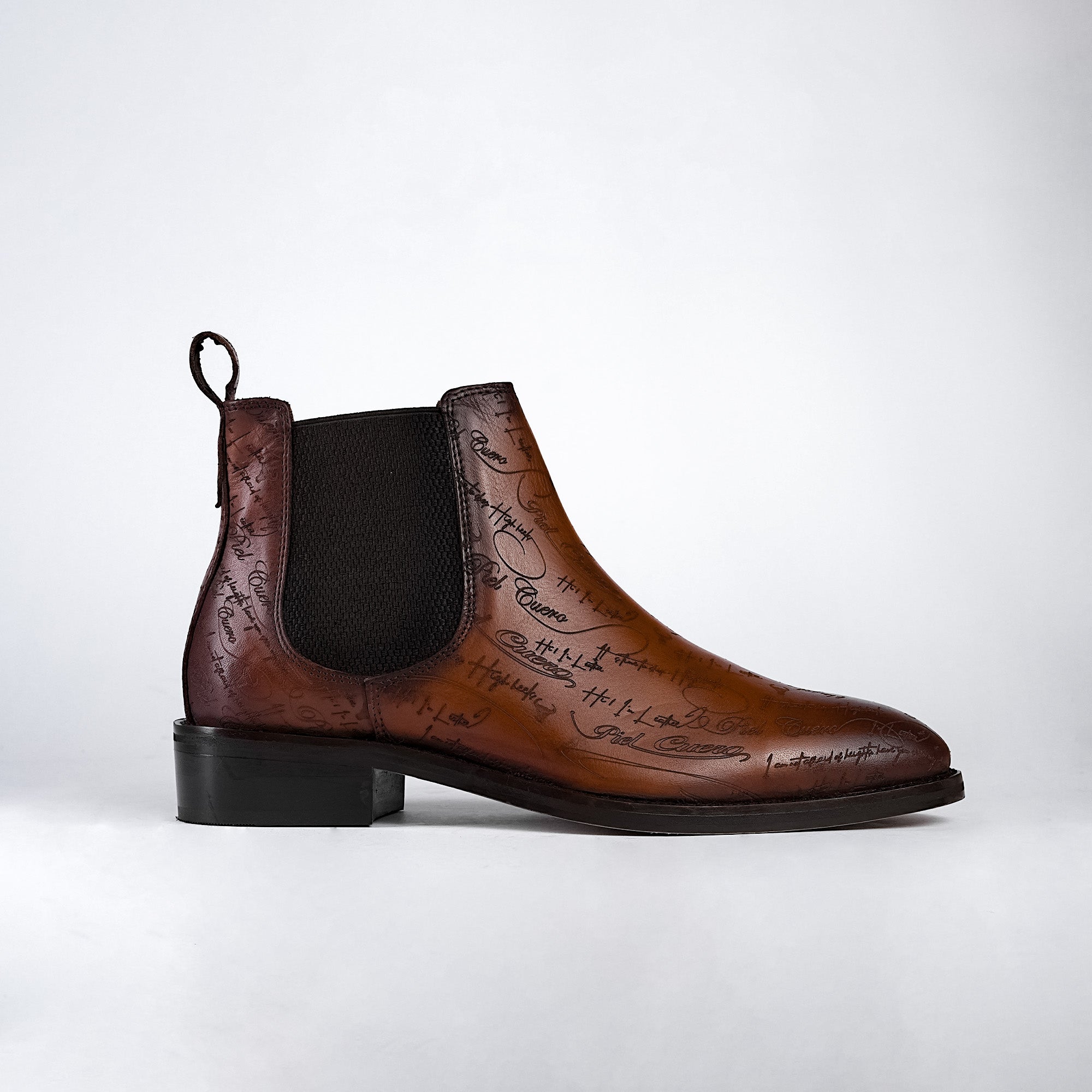 Handmade leather shoes with signature