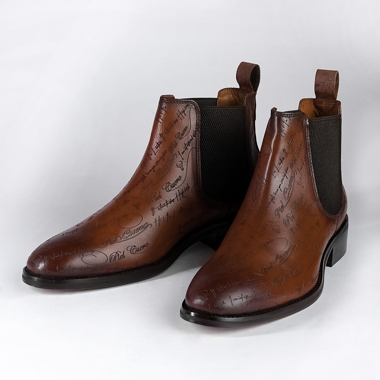 Handmade leather shoes with signature