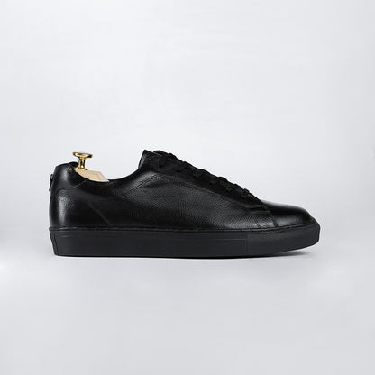 Piel Cuero Black Genuine Leather Sneakers for Men | Premium Casual Shoes