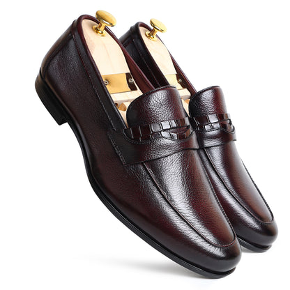 Piel Cuero Men’s Brown Leather Penny Loafers