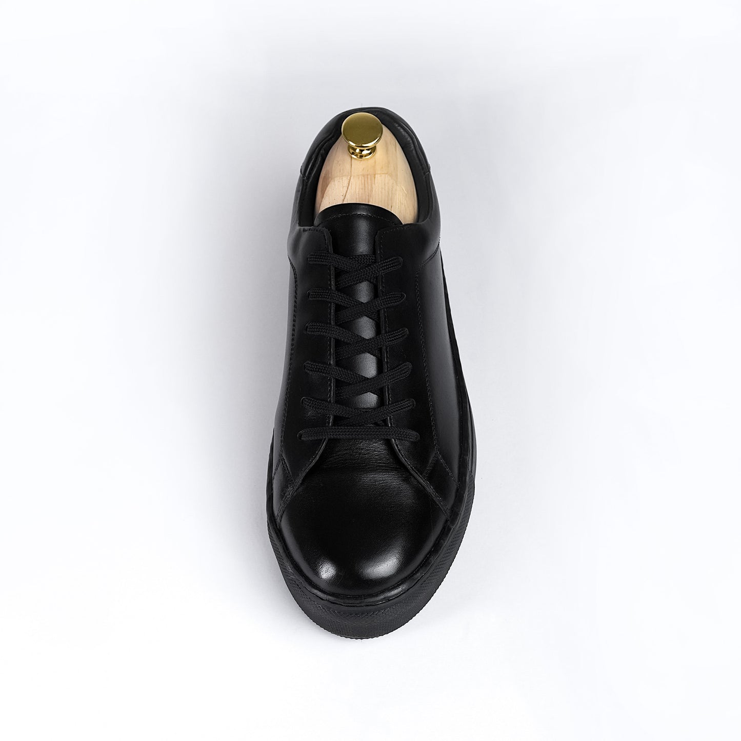 Piel Cuero Genuine Leather Sneakers - Handcrafted Black Trainers