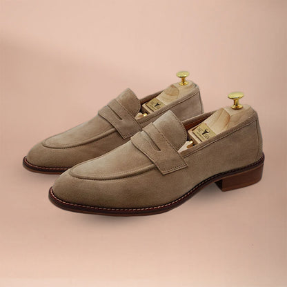 Handmade Genuine Leather Light Brown Loafer Shoes for Men | Piel Cuero