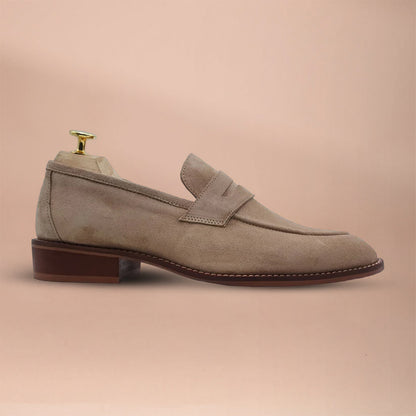 Handmade Genuine Leather Light Brown Loafer Shoes for Men | Piel Cuero