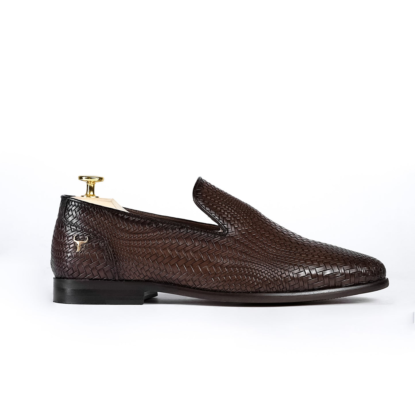 Piel Cuero Hand-Woven Brown Leather Loafers | Men's Slip-On Dress Shoes