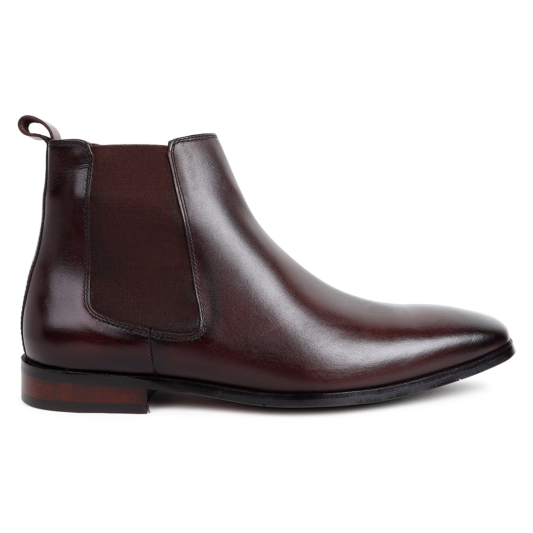 Piel Cuero Men’s Dark Brown Leather Chelsea Boots