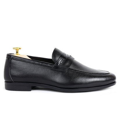 Piel Cuero Royale Signature Black Leather Horsebit Loafers for Men