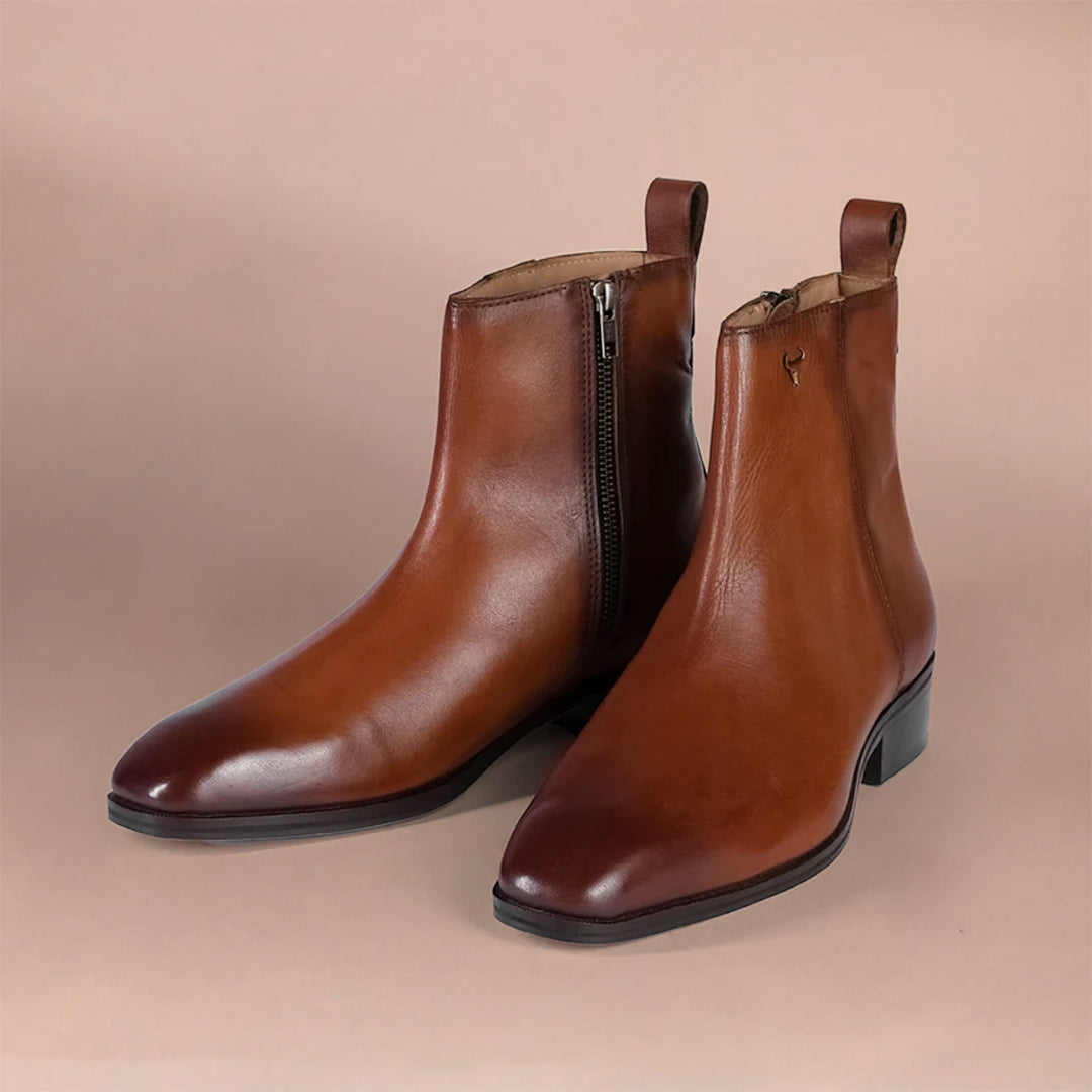 Handmade Genuine Leather Chelsea Shoes | Men's Boots - Piel Cuero Brown