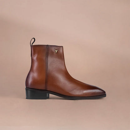 Handmade Genuine Leather Chelsea Shoes | Men's Boots - Piel Cuero Brown