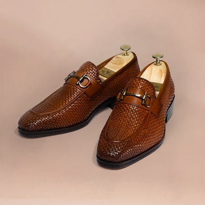 Elegant Men's Handmade Leather Loafers by Piel Cuero Tan