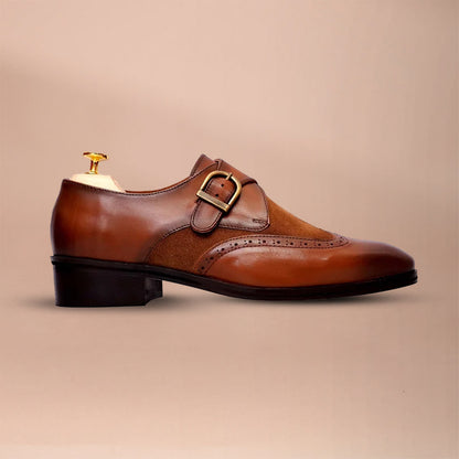 Elegant Brown Monk Strap Dress Shoes for Men - Ideal for Business & Events