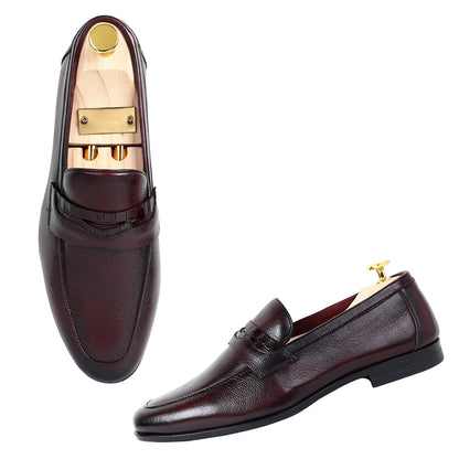 Piel Cuero Men’s Brown Leather Penny Loafers