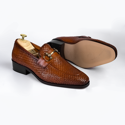Elegant Men's Handmade Leather Loafers by Piel Cuero Tan