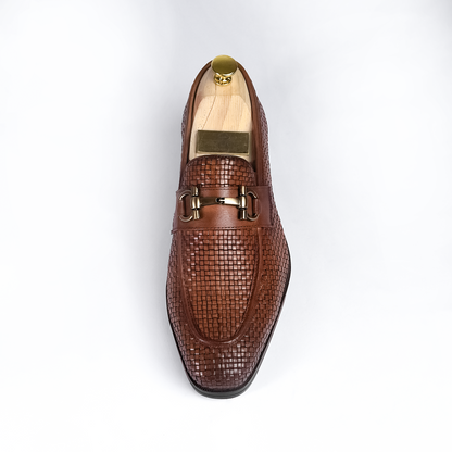 Elegant Men's Handmade Leather Loafers by Piel Cuero Tan