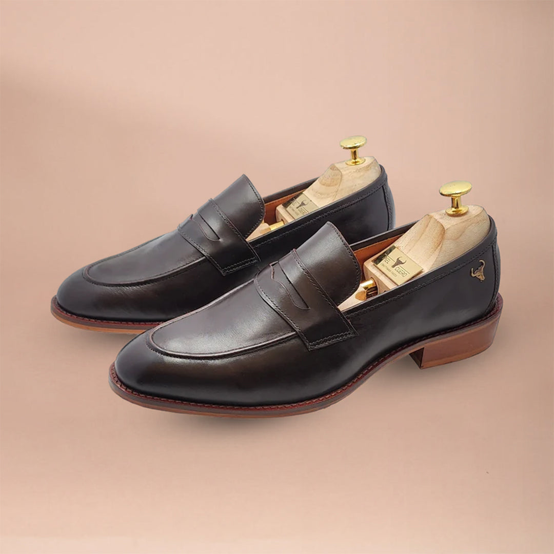 Piel Cuero Plain Loafer in Dark Brown | Premium Full-Grain Leather
