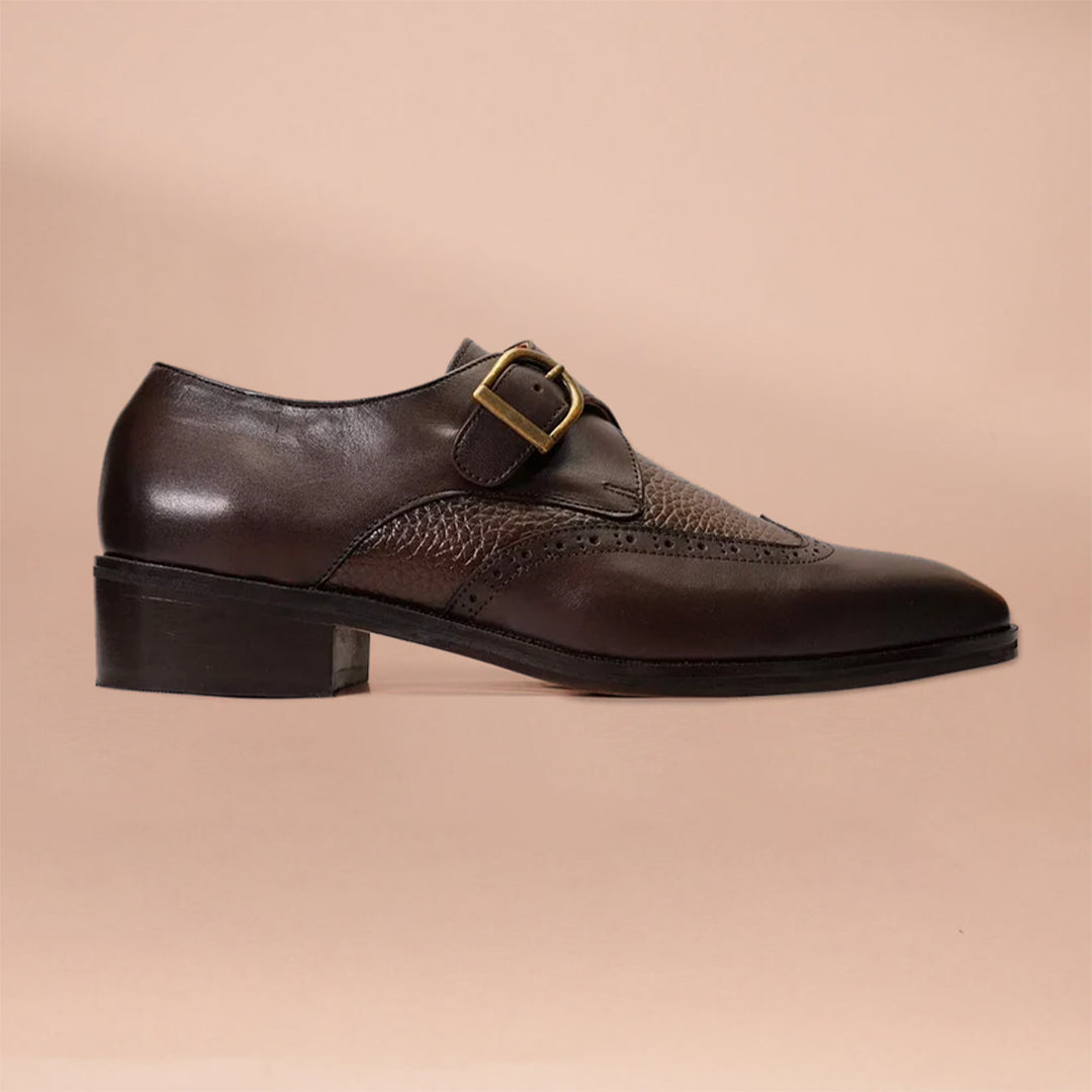 Piel Cuero Handmade Monk Strap Leather Shoes
