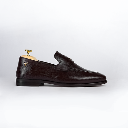 Piel Cureo Men's Genuine Leather Loafers - Premium Textured Slip-Ons