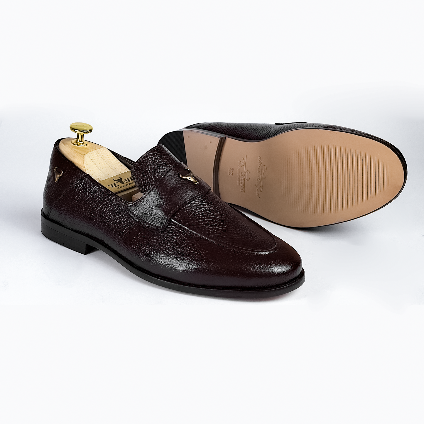 Piel Cureo Men's Genuine Leather Loafers - Premium Textured Slip-Ons