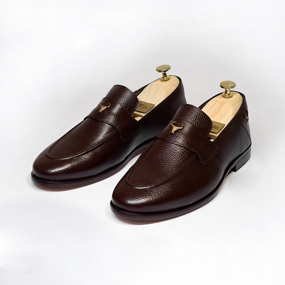Piel Cureo Men's Genuine Leather Loafers - Premium Textured Slip-Ons