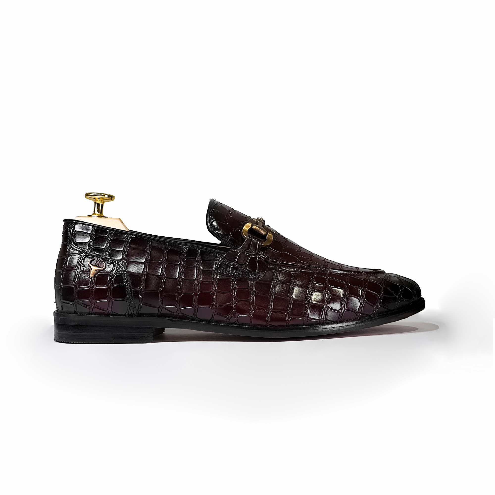 Men's Genuine Leather Loafers - Crocodile Embossed Handmade Shoes by Piel Cuero