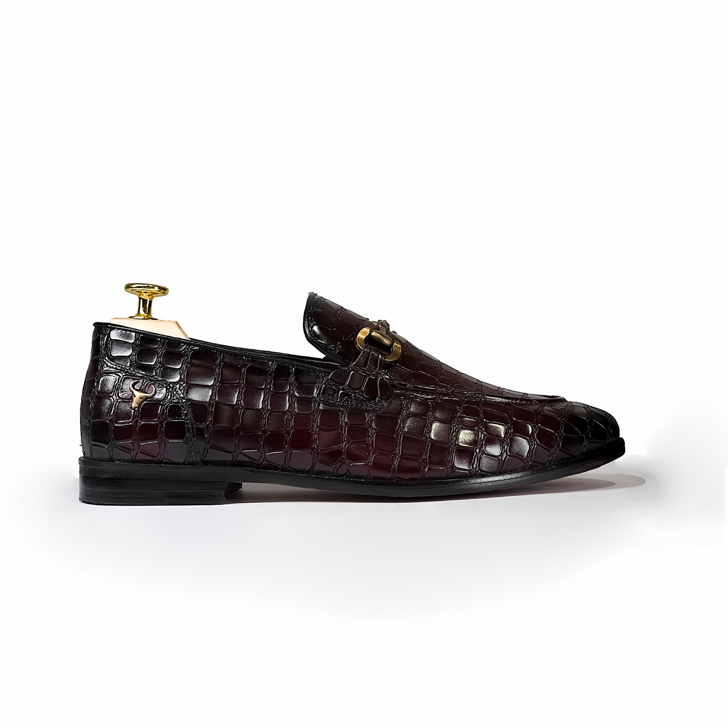 Men's Genuine Leather Loafers - Crocodile Embossed Handmade Shoes by Piel Cuero