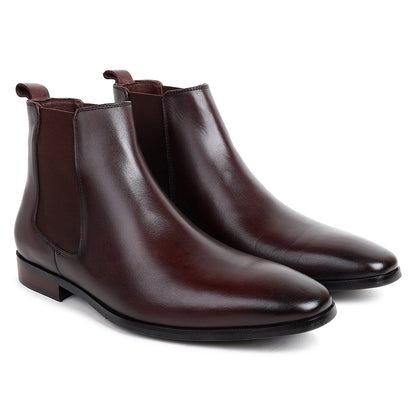 Piel Cuero Men’s Dark Brown Leather Chelsea Boots