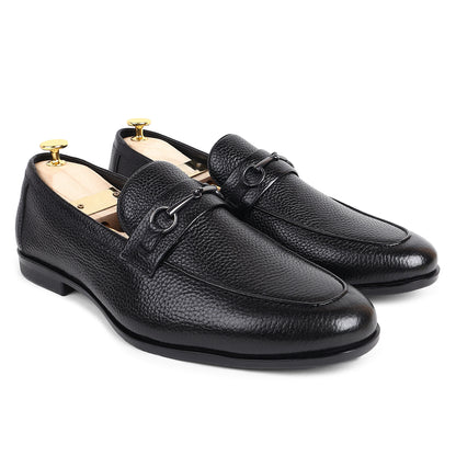 Piel Cuero Royale Signature Black Leather  Loafers for Men