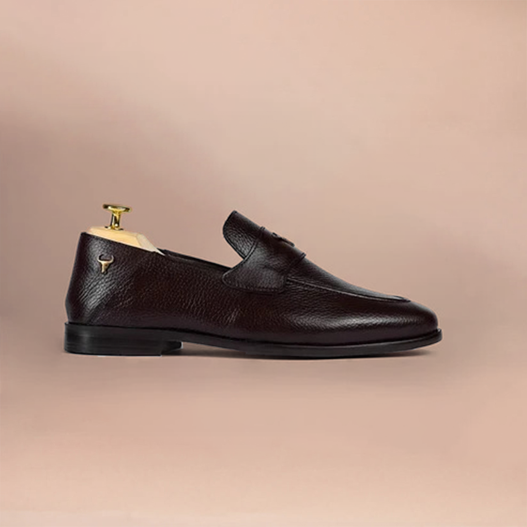 Piel Cureo Men's Genuine Leather Loafers - Premium Textured Slip-Ons