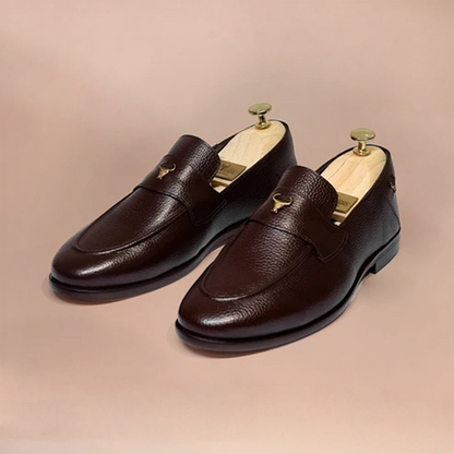 Piel Cureo Men's Genuine Leather Loafers - Premium Textured Slip-Ons