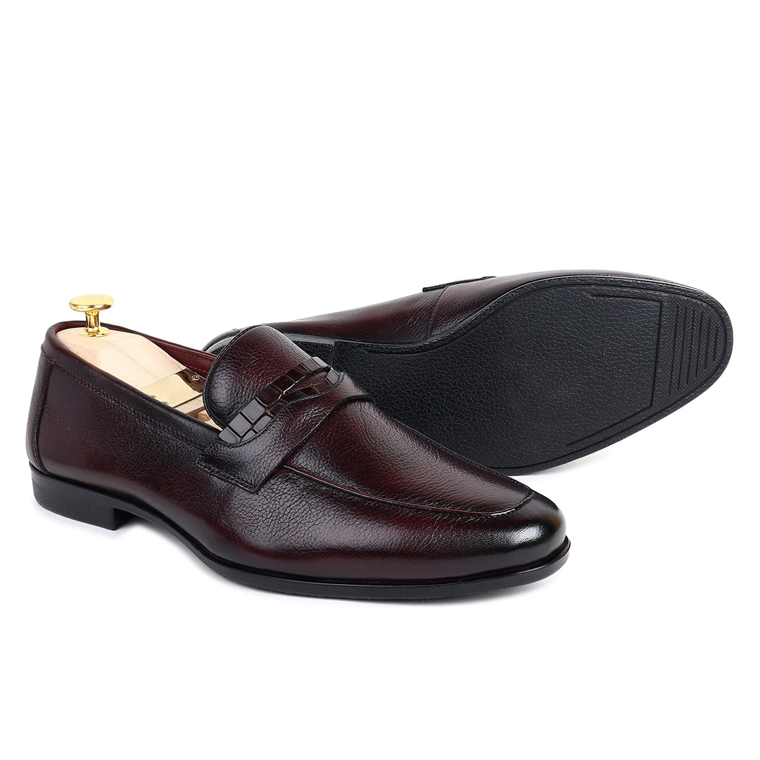 Piel Cuero Men’s Brown Leather Penny Loafers