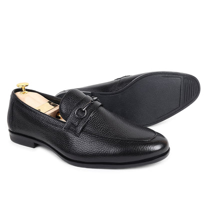 Piel Cuero Royale Signature Black Leather  Loafers for Men