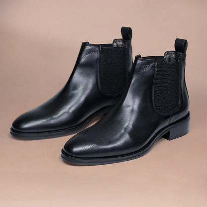 Men's Black Leather Chelsea Boots | Piel Cuero - Premium Quality