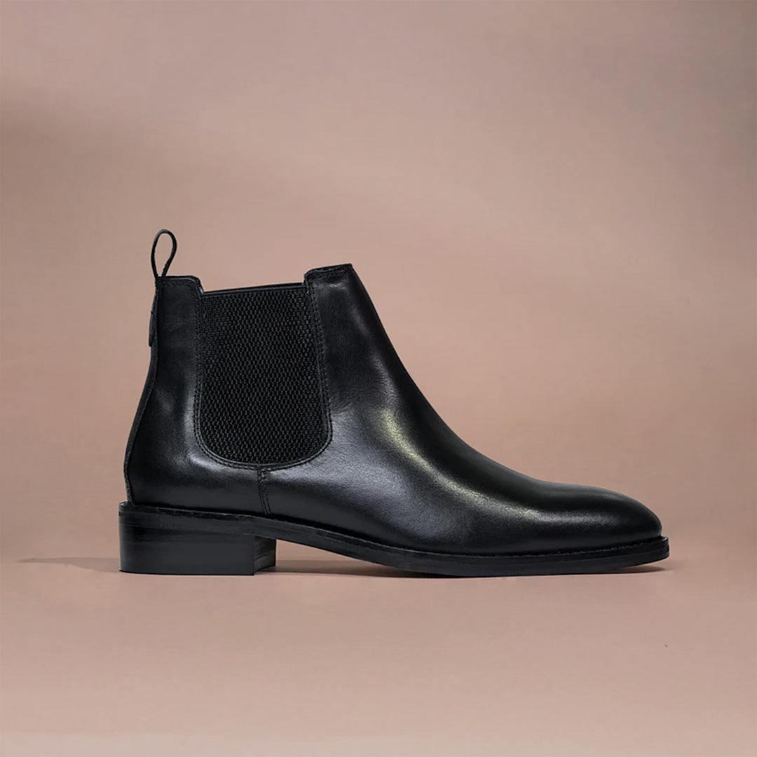 Men's Black Leather Chelsea Boots | Piel Cuero - Premium Quality