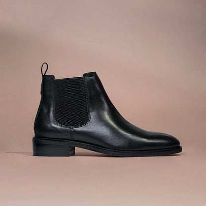 Men's Black Leather Chelsea Boots | Piel Cuero - Premium Quality