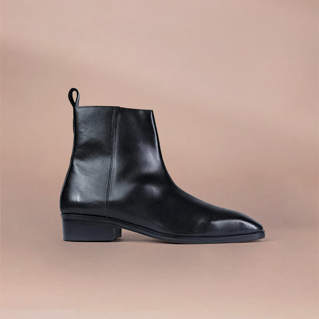 Handmade Genuine Leather Chelsea Shoes | Men's Boots - Piel Cuero Black