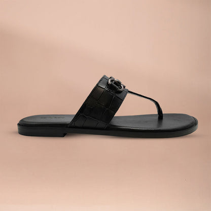 Piel Cuero Men's Handcrafted Black Leather Slippers