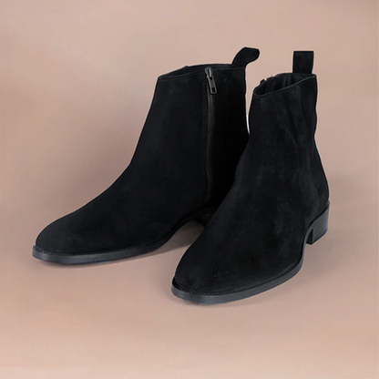 Piel Cuero Genuine Suede Leather Ankle Boots with Zipper - Premium Quality