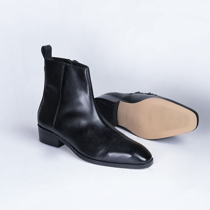 Handmade Genuine Leather Chelsea Shoes | Men's Boots - Piel Cuero Black