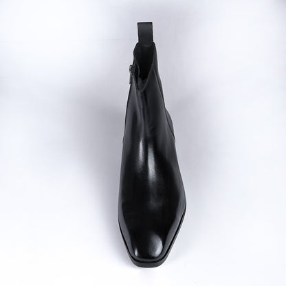 Handmade Genuine Leather Chelsea Shoes | Men's Boots - Piel Cuero Black