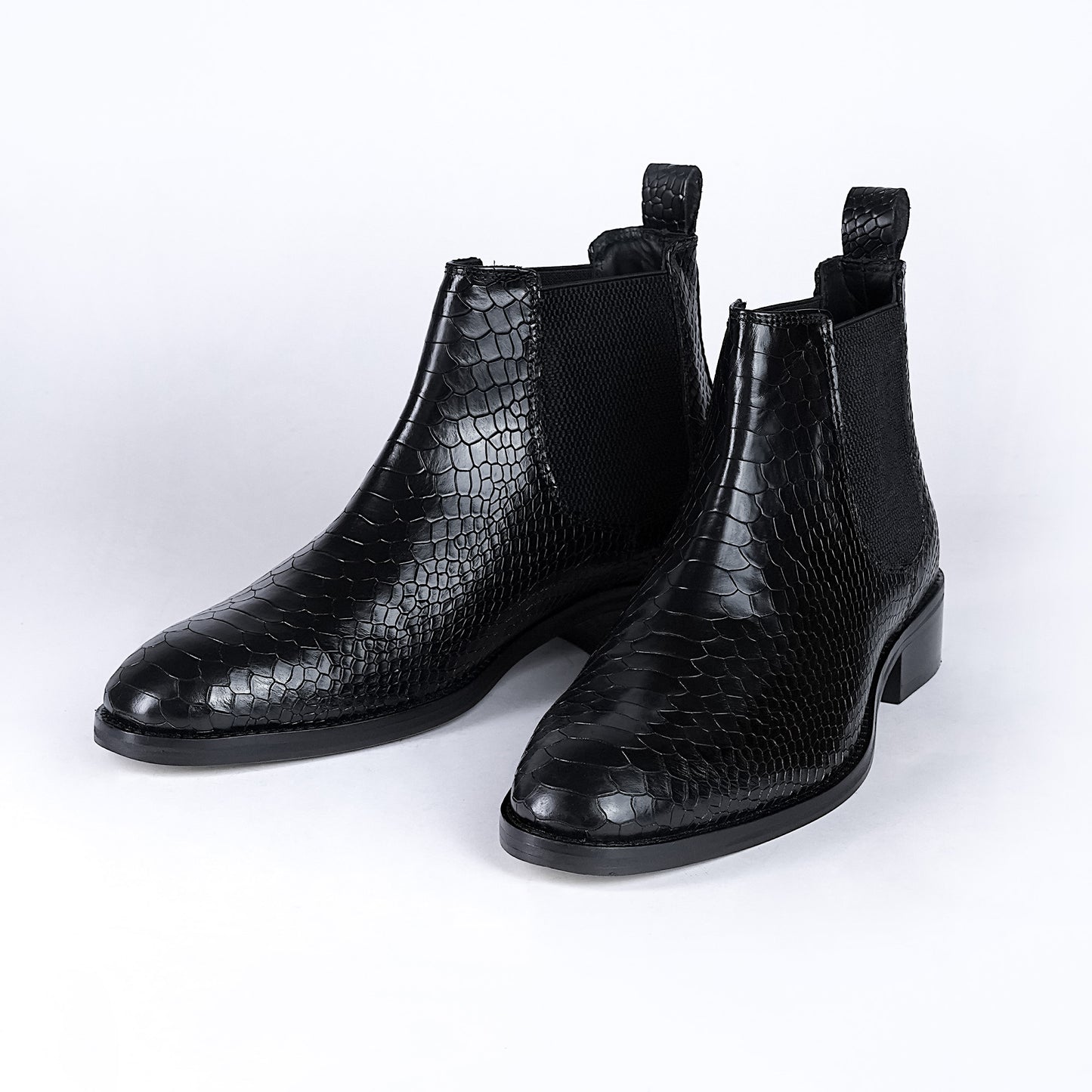 Luxury Handmade Genuine Leather Chelsea Boots - Snake Pattern by Piel Cuero