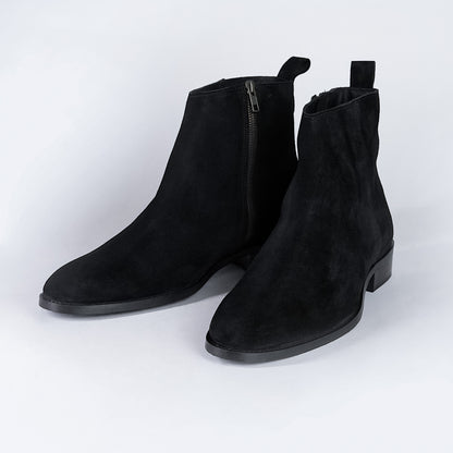 Piel Cuero Genuine Suede Leather Ankle Boots with Zipper - Premium Quality