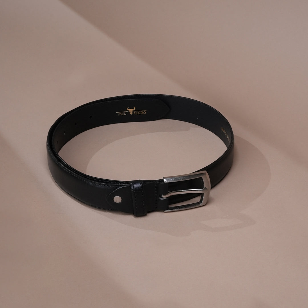 Men’s Black Plain Leather Belt | Handcrafted leather belt