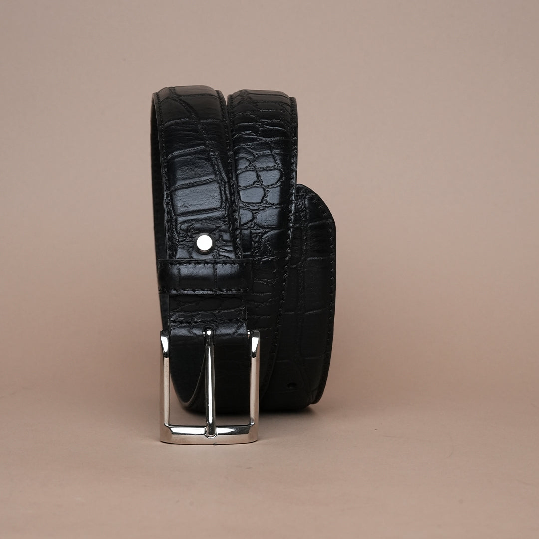 Croco Genuine Leather Cowboy Belt for Men