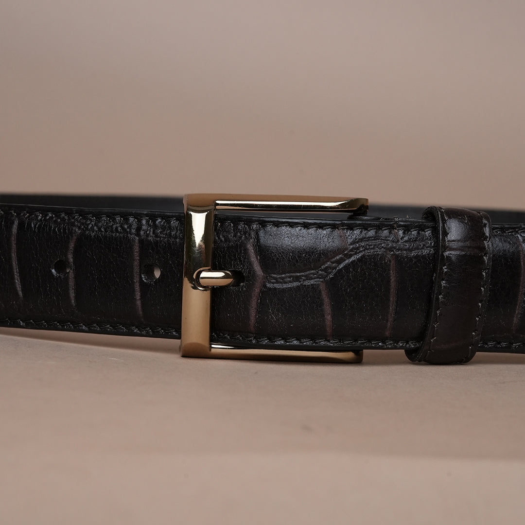 Croco Genuine Leather Cowboy Belt for Men